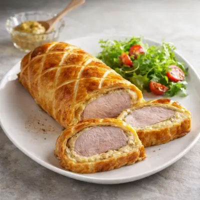 Filet mignon en croûte moutarde ail fromage blanc