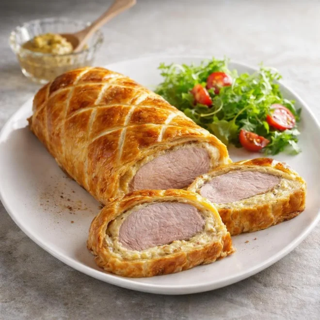 Filet mignon en croûte moutarde ail fromage blanc