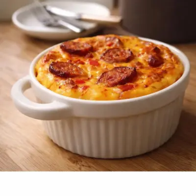 Flan aux poivrons et chorizo moelleux, sans pâte