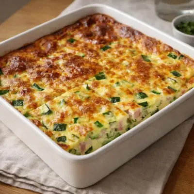 Recette flan fondant aux courgettes et au jambon