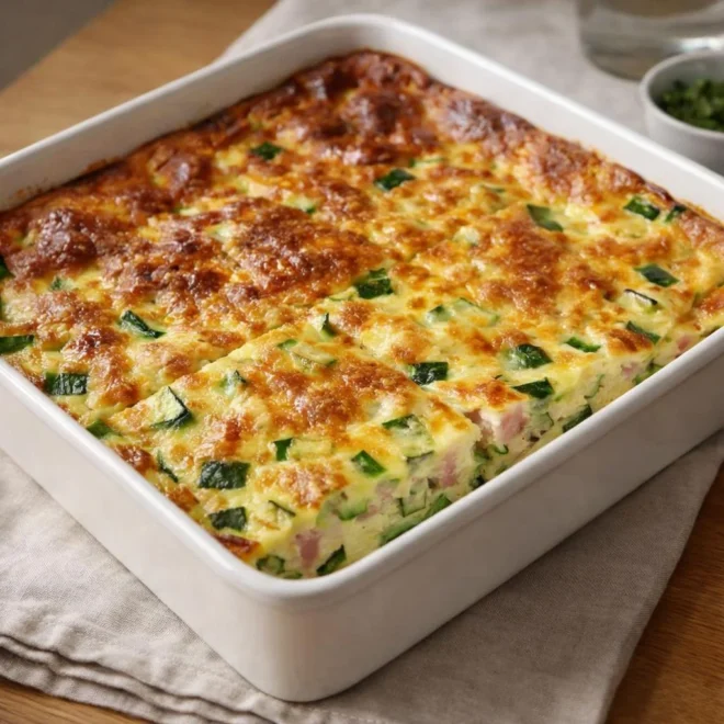 Recette flan fondant aux courgettes et au jambon