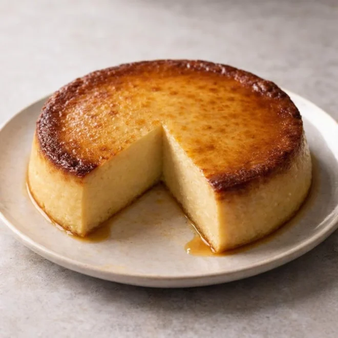 Flan léger maison sans pâte à la vanille (four)