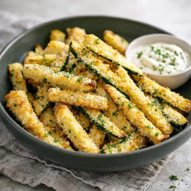 Frites de courgettes au parmesan croustillantes au four