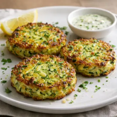 Galettes de courgettes râpées au parmesan au four