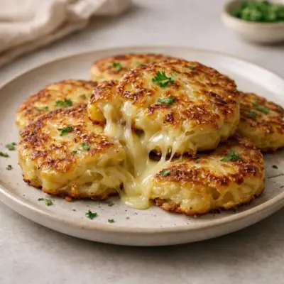 Galettes de pommes de terre au fromage : crousti-fondantes