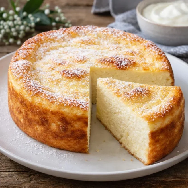 Gâteau au skyr à 3 ingrédients moelleux et doré