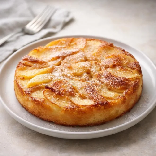 gâteau aux pommes à la poêle : moelleux et doré