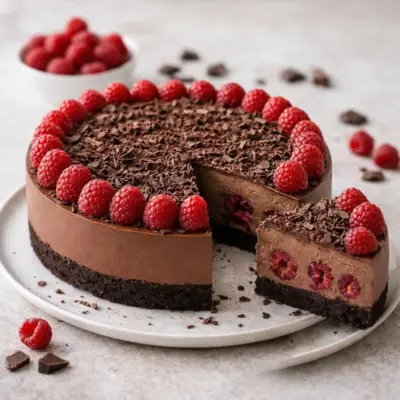 Gâteau chocolat framboises sans cuisson : facile et gourmand