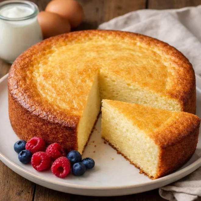 Gâteau au yaourt sans farine 3 ingrédients, moelleux