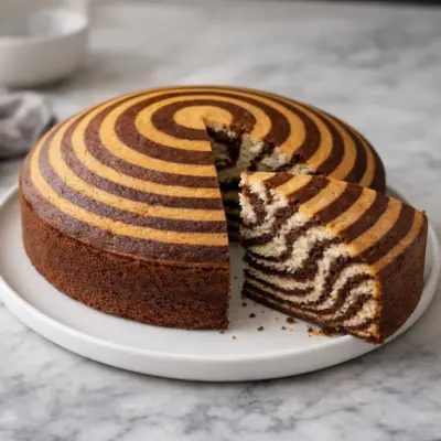 Recette gâteau zébré spirales cacao et vanille