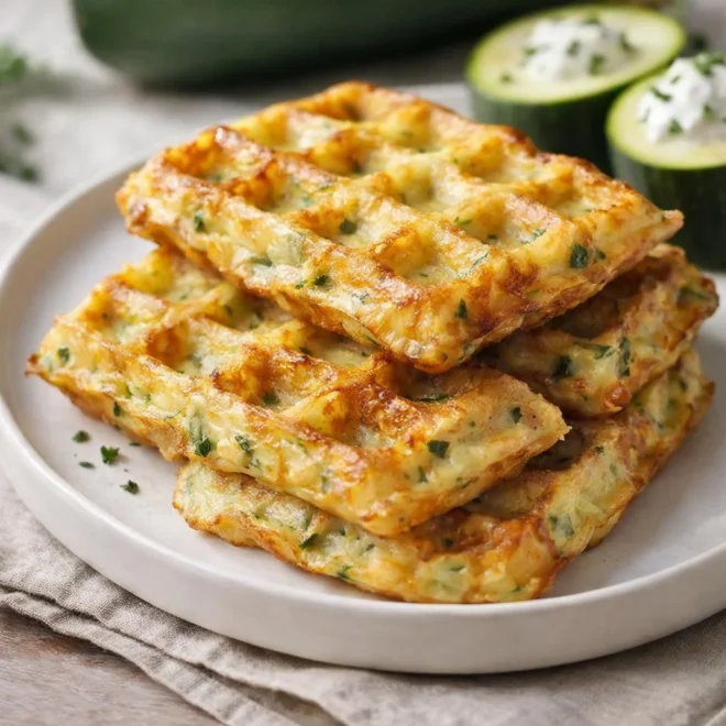 Recette gaufres à la courgette au fromage