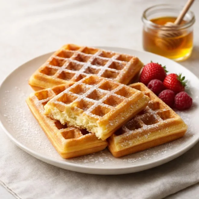 Gaufres belges moelleuses : recette au beurre
