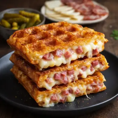 Recette gaufres salées jambon fromage croustillantes