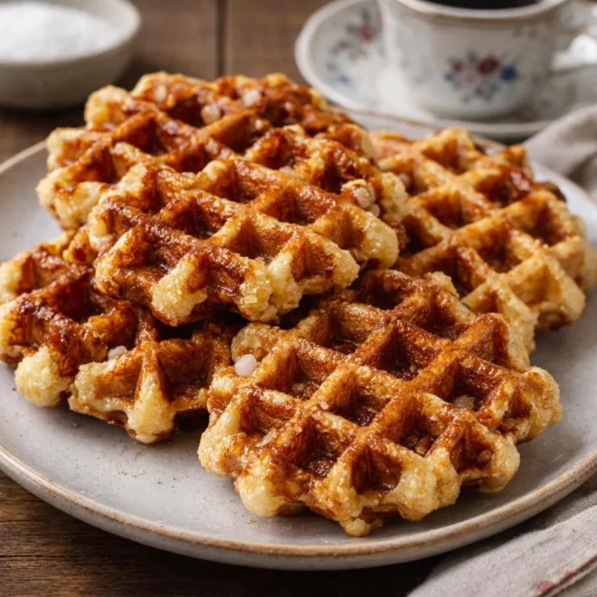 Gaufres de Liège traditionnelles au beurre et vanille