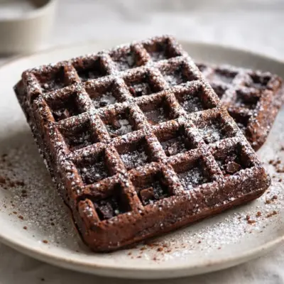 Recette gaufres façon brownie chocolat (cœur fondant)