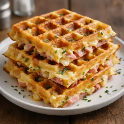 Gaufres salées croustillantes jambon fromage
