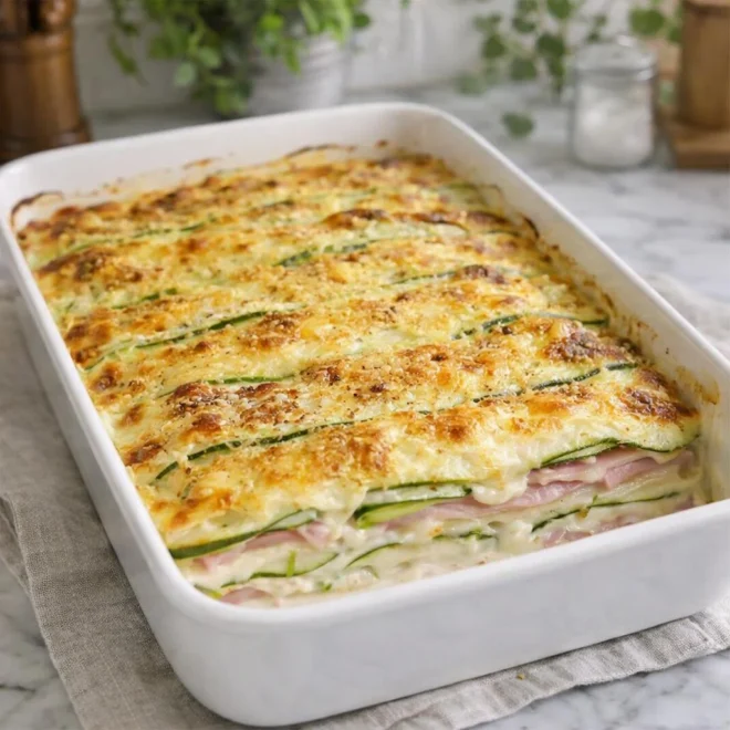 Gratin de courgettes au jambon et béchamel (simple)