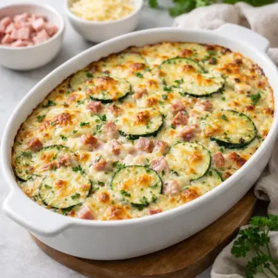 Gratin de courgettes jambon mozzarella au four