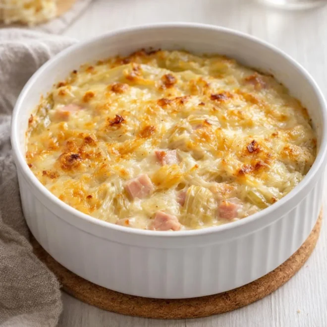 Gratin d’endives au jambon et comté : crémeux au four