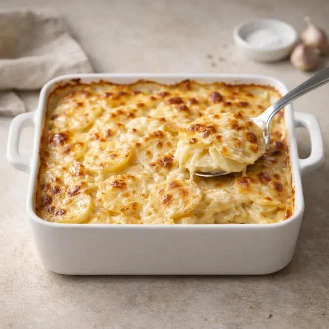 Recette gratin dauphinois classique : crème & gruyère