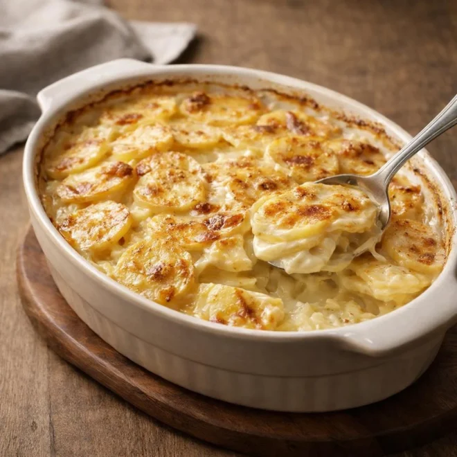 Gratin dauphinois sans fromage : pommes fondantes à la crème