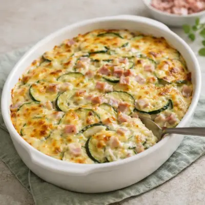 Gratin de courgettes au jambon et fromage : au four