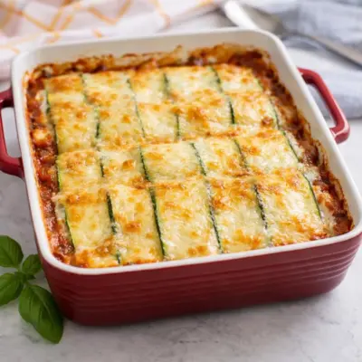 Gratin de courgettes sauce tomate & mozzarella