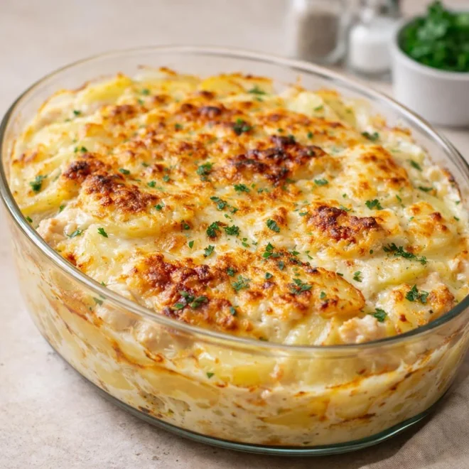 Gratin d’escalopes de dinde aux pommes de terre