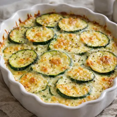 Gratin léger aux courgettes : crème allégée & parmesan