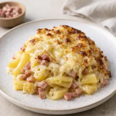 Gratin de pâtes à la raclette au four, ultra fondant