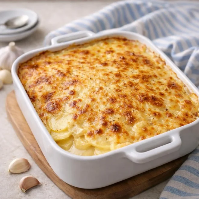 Gratin de pommes de terre au lait et emmental