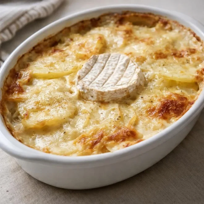 Gratin de pommes de terre au camembert au four