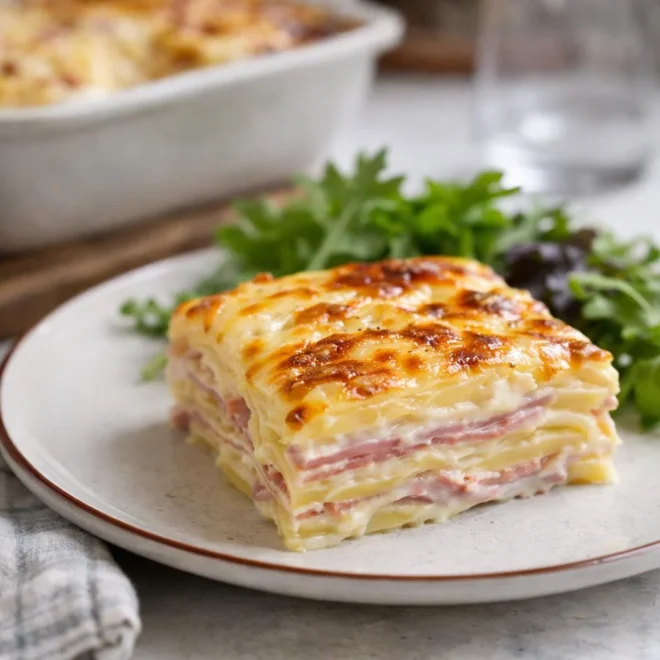 Gratin de pommes de terre au jambon et comté