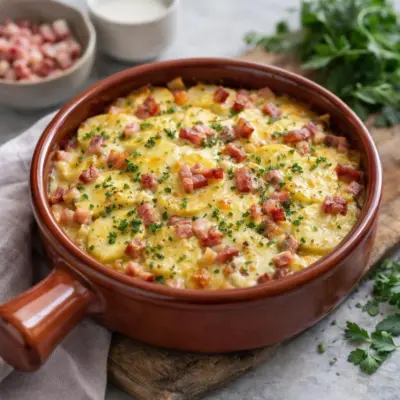 Gratin de pommes de terre au lard et comté