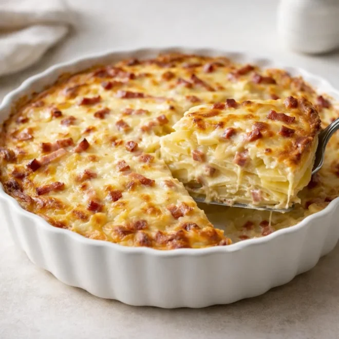 Recette gratin savoyard aux lardons au Reblochon