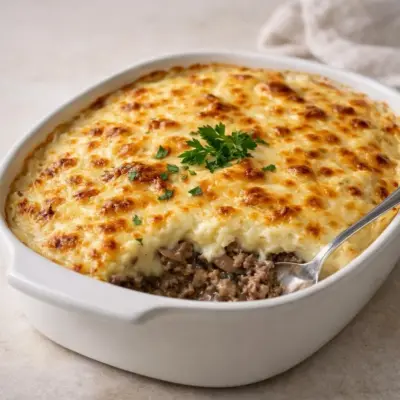 Hachis parmentier à la crème et aux champignons : recette gr