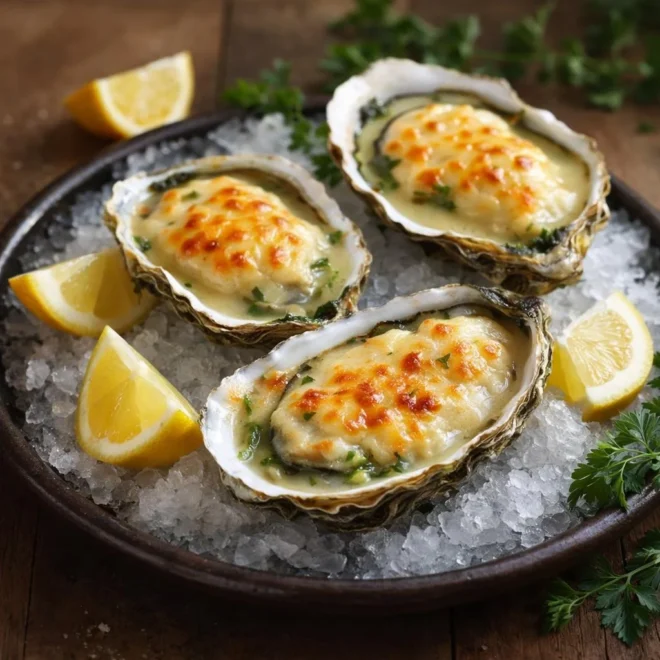 Huîtres gratinées au four à l’ail et au persil, pour Noël