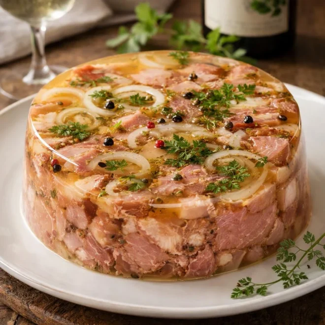Jambonneau en gelée au Riesling : recette brillante