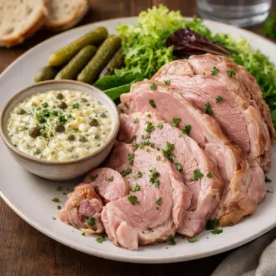 Jambonneau froid sauce gribiche : recette fraîche