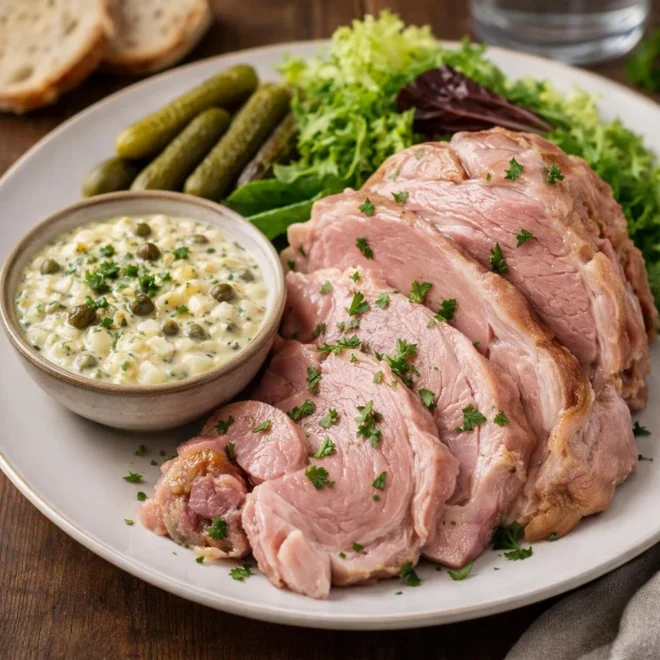 Jambonneau froid sauce gribiche : recette fraîche