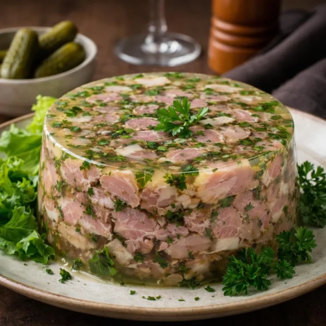 jambonneau persillé en gelée : recette pressée