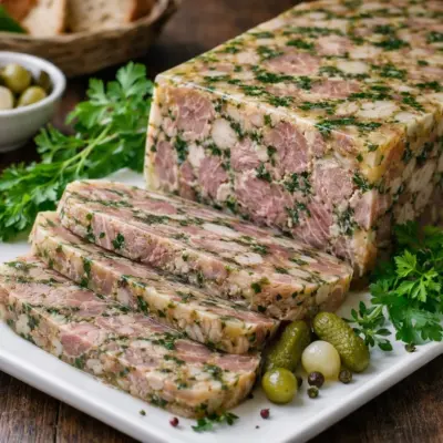 Jarret de porc pressé aux fines herbes : fondant réussi