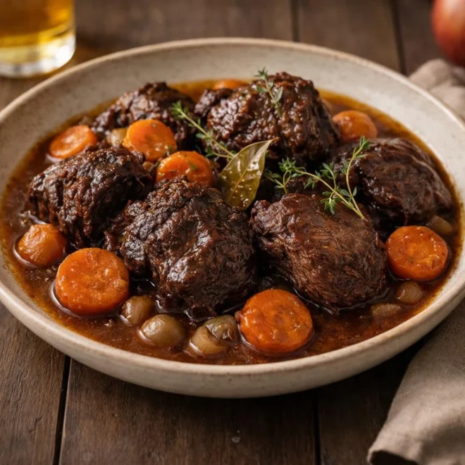 Joue de bœuf au cidre fondante : recette braisée
