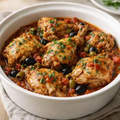 Recette lapin à l’italienne : mijoté tomate & olives
