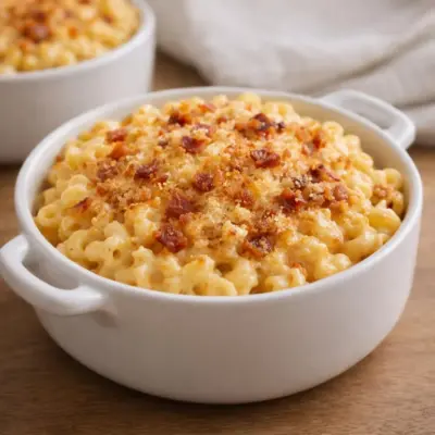 Macaronis au cheddar et bacon gratinés (recette)