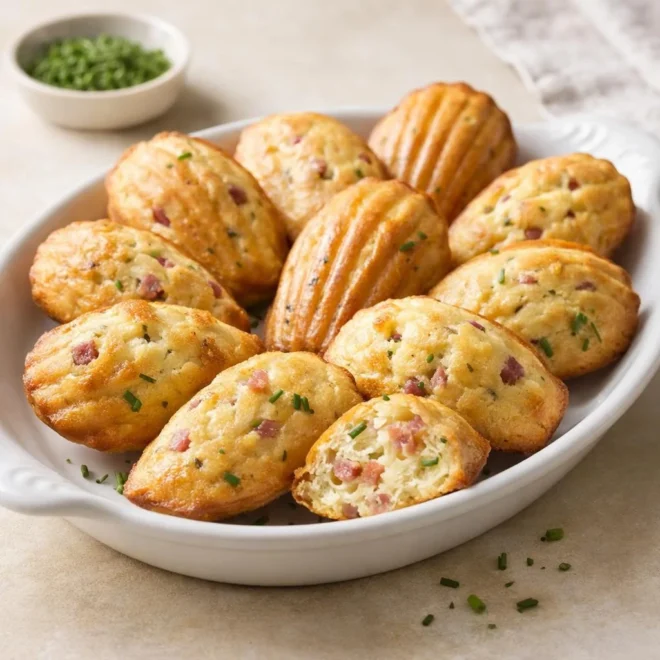 Madeleines salées au lard fumé et emmental