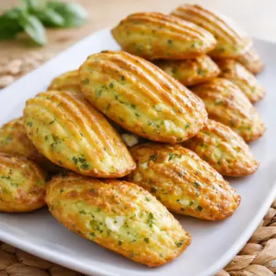 Madeleines salées courgette fêta basilic (apéro)
