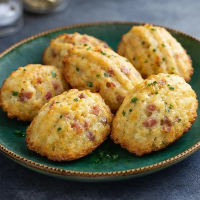 Recette de madeleines salées au jambon et emmental
