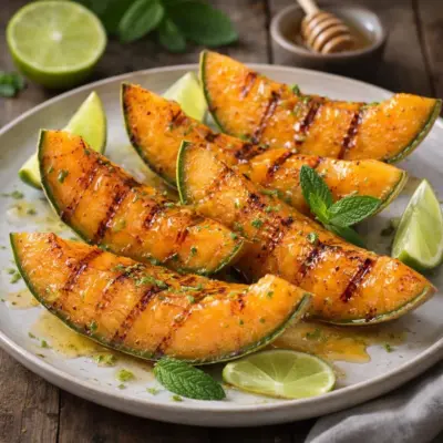 Melon grillé au miel et au citron vert : recette