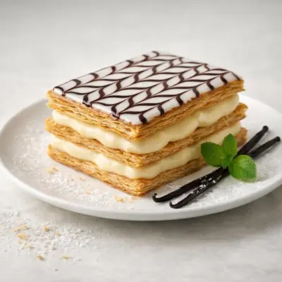 Millefeuille maison : vanille & chocolat croustillant